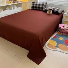 4 件套 Maillard 羽绒被套套装,砖红色和黑色格子,双层雪纺,涤纶,(1 个羽绒被套 + 1 个床单 + 2 个枕套),适合秋冬季,卧室装饰,节日礼物,不包括枕芯,枕套图案随机裁剪 - 黑紅 - 查看 10