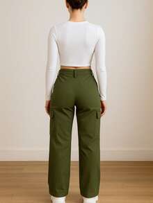 pantalon de cargo para dama ma1120 - Verde - Ver 3