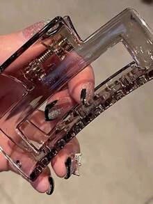 2pcs Acrylic Transparent Clasp Ladies' Versatile Hair Accessory With Elegant Style Fall Winter Hair Clip Claw Clip Hair Accessories For Women For Vacation Outfits Woman Fashion Hair Clutch