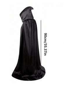 中世纪巫师长袍斗篷配尖顶帽子，神秘派对斗篷 - 适合万圣节派对装饰 - 彩色 - 查看 9