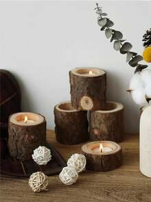 1/3/6 Pezzi Portacandele in legno per Tealight, Portacandele in legno per Votiva per Centrotavola per Matrimoni, Compleanni, Vasi da Fiori per Centrotavola Rustici, Decorazione per la Casa, Ottimi Regali, Decorazione Natalizia, Decorazione di Ognissanti, Forniture Scolastiche