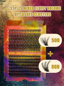 Halloween Makeup 280 Pieces Of Cluster Eyelashes, Single Cluster Eyelashes, Mixed 8-16mm Length, D-Curl Eyelash Extension, Natural Fluffy False Eyelashes, Hot Melt Self-Grafted Single Hair 50D+80D Soft Eyelashes DIY At Home, Dramatic Eyelash Extension Makeup Tools Are Reusable And Easy To Operate