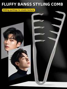 1 Stück Haarkamm mit weiten Zähnen - für Herren, flauschige Textur, ABS Kunststoff strukturierter Griff, geeignet für alle Haartypen, ideal für Zuhause, Schulanfang, Reisen & Urlaub