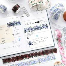 2m/Rolle Dekorative Washi Tape mit Blumenmotiv, kreative ästhetische Aufkleber, DIY Scrapbooking Bastelbedarf, Geschenke, personalisierte Planer Schulbedarf