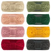 Fleece Knitted Headband With Bow, Autumn/Winter Warm Braided Ear Warmer Headwrap, European And American Style Knitted Hair Accessory Fall Hair Band Hair Accessories For Women For Vacation Outfits Woman Women Bananas Winter Head Scarf Women Bandanas Soft Headwrap