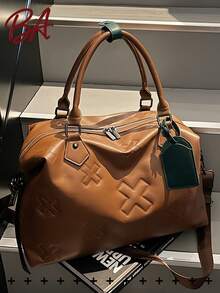 大容量压纹旅行包/手提包，多口袋行李包，独立鞋仓健身包，干湿分离瑜伽包，多功能旅行包，轻便训练包 - 彩色 - 查看 14