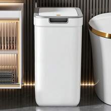 Wall-Mounted Bathroom Trash Can Small Trash Can Dog Proof: Odor-Sealing, Touchless, And Space-Saving - Durable Plastic, Rectangular Design With Quiet Close Lid, Space-Saving Solution For Bathrooms, Bathroom Trash Can