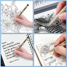 12 Piezas Bolígrafos de Dibujo Negros, Bolígrafos de Tinta, Estilógrafo con Punta Fina de 0.23-3 MM, para Caligrafía, Dibujar, Escribir, Diseñar, Cómic - 12 - Ver 6