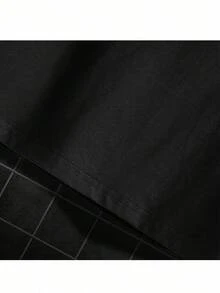 Camiseta gráfica de Evanescent para hombres - Algodón suave, negra con patrón abstracto blanco, cuello redondo, manga corta, camiseta casual, ideal para fans, ropa casual| Camiseta de cuello redondo| Material de algodón - Negro - Ver 6