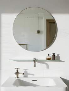 Round Acrylic Mirror Wall Sticker – Large Self-Adhesive Non-Glass Mirror, High-Transparency Decorative Mirror Plate For Bathroom, Bedroom, Door, Dresser & Home Wall Decoration