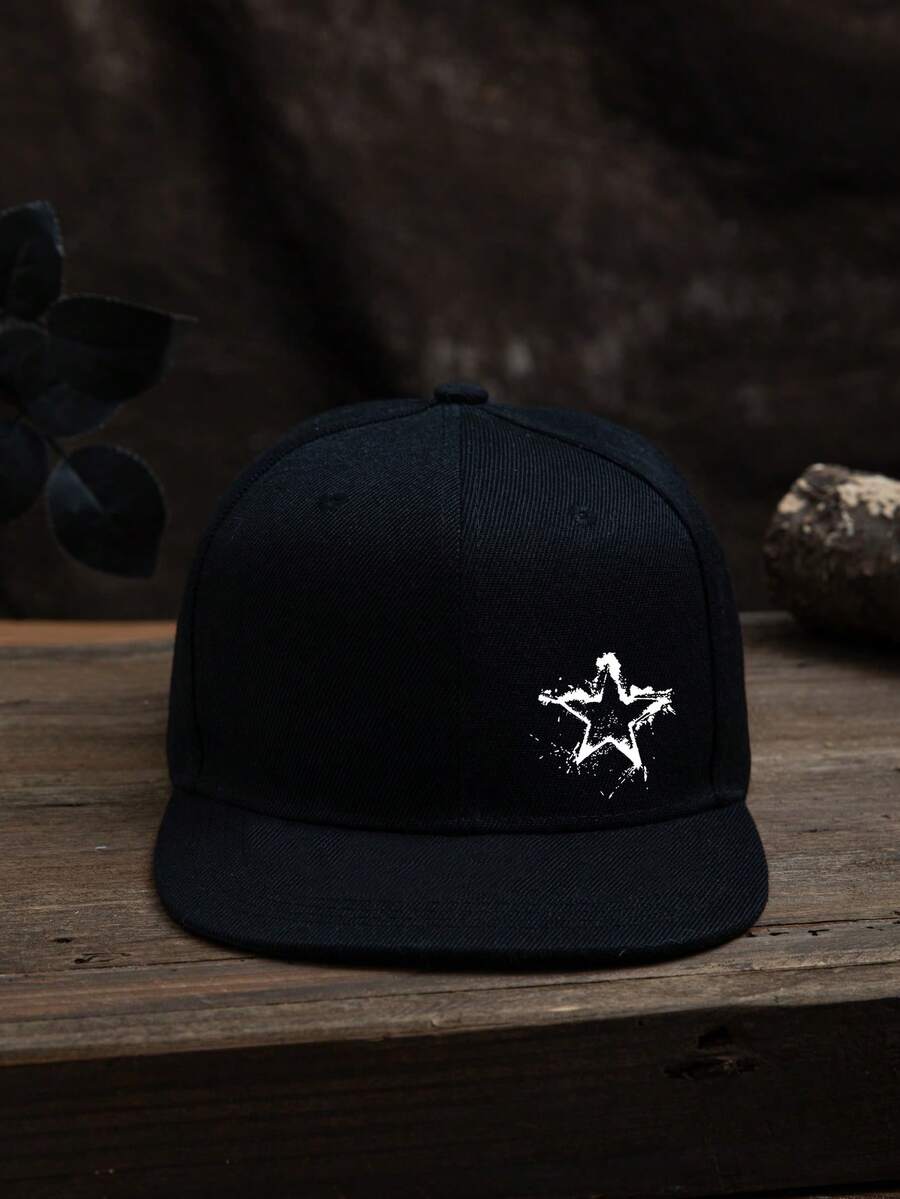 1 件男女通用户外休闲可调节尺寸平檐街头嘻哈图案印花帽，适合日常使用 - B - 查看 1