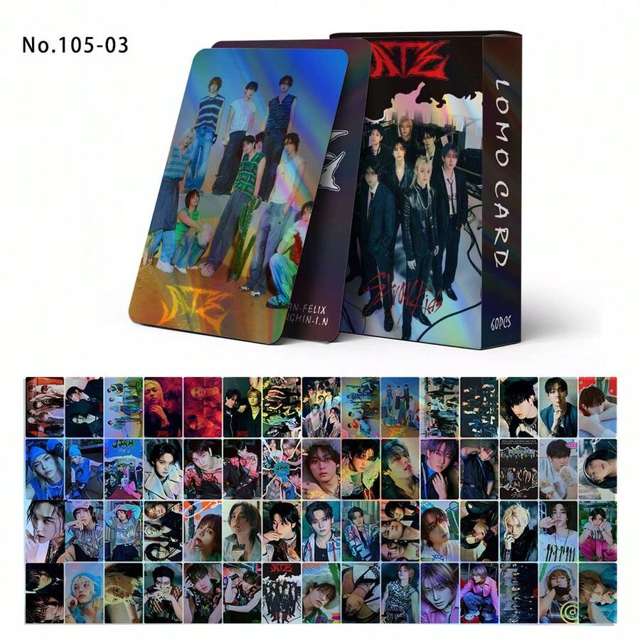 Bộ 60 tấm ảnh laser K-Pop, bộ thiệp chúc mừng LOMO hoàn chỉnh và phim sưu tầm bóng bẩy, bộ sưu tập album "5-Star" và "Karma", Min-Ho, Min-Ho, Chang-Bin, Min-Ho... - Thẻ đồ chơi - Xem 1