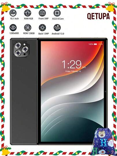 Qetupa 10.1-Inch M9-4 Android 13 Tablet, 4GB RAM+128GB ROM, A523