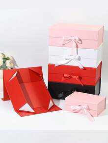 1 صندوق هدايا قابل للطي باللون الأسود، صندوق تغليف هدايا، صندوق هدايا لتقديمه للعائلة والأصدقاء، استخدام عام لهدايا المناسبات