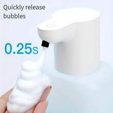 500ml Touchless Rechargeable Infrared Sensor Soap Dispenser, Wall-Mounted Electric Smart Foaming Hand Wash Liquid Dispenser, Automatic Kitchen Dish Soap Dispenser, Made Of ABS Material, IPX5 Waterproof, 4 Flow Rate Adjustable, Suitable For Bathroom, Kitchen, Restroom, Essential Gift For Christmas, Halloween, New Arrival For Autumn