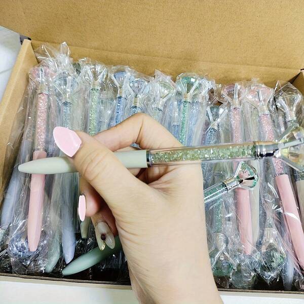 15 Stück Pastell Kristall Glitzer Kugelschreiber Set, selbsteinziehbar - Büroessenzial, Geschenk für Frauen, Hochzeitsparty Gastgeschenk, Kollegengeschenk, elegantes Schreibwerkzeug für Ostern, Weihnachten, Hochzeitserinnerung
