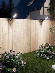 1pcs/2pcs Solar Double-Row Street Lamps, 260LED Ultra-Bright Outdoor Courtyard Lamps, Large Row Lamps, Outdoor Garden Solar Waterproof IP44, Automatic Sensor Switch, Suitable For Family Courtyards And Outdoor Courtyard Lamps, Sports And Leisure Areas, Commercial Street Night Lighting, Christmas Decorative Lamps (2000mah) - 黑色 - 查看 4