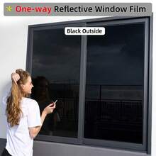 1pc Heat Insulation Window Film Glass Sticker For Home Balcony Sunshade, One-Way Perspective Privacy Protection