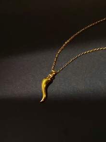 Collar de Cuerno Italiano Cornicello para la Buena Suerte y Protección, Collar de Cuerno Italiano. Collar Colgante de Chili. Regalos para Familiares y Amigos