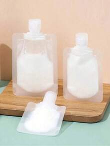 10PCS Portable Lotion Fluid Makeup Packaging Bag Cosmetic Shampoo Suction Bag Reusable Squeeze Stand Up Spout Pouch Refillable Empty Squeeze Pouch Travel Bottle