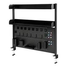 CNCEST Desk Pegboard, Clamp On Desk Organizer Shelf, Desktop Bookshelf Storage Shelves, Privacy Panel For Home Office Dorm Gaming Desk, Carbon Steel, 39.4" X 37.4", Black - 黑色 - 查看 12