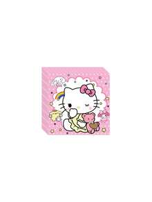 Sanrio 1/10/20/52 pièces/set Fournitures de fête Hello chat Vaisselle Gobelets en papier Serviettes en papier Nappe Drapeaux Sacs cadeaux Décoration de salle Convient pour anniversaire mariage cérémonie de remise des diplômes fête familiale quotidienne Décorations de Noël