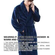 1 pieza Bata de franela con cuello en V, manga larga y cinturón en la cintura, elegante y unisex, suave y absorbente, adecuada para ducha, hotel, piscina, salón, uso personal, regalo