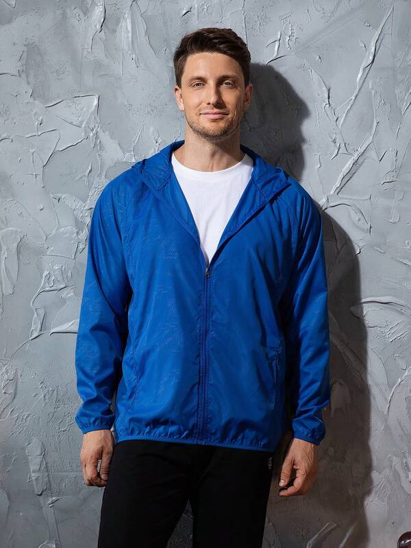 Men's Lightweight Jacket Outdoor Casual Windbreaker Waterproof Ultra-Light Solid Color Jacket Cycling Long Sleeve Coat