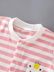 Mono para bebé recién nacido, diseño de oso rosa para bebé e infante unisex de primavera/otoño - Rosa - Ver 3