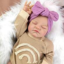 Half Glue 46cm Rebirth Doll Hand Drawn Hair With Closed Eyes Simulation Doll Soft Cloth Body Accompany Toy Creative Present