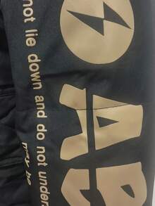 New Men's Thick Long Letter Zip-Up Loose Hooded Down Jacket