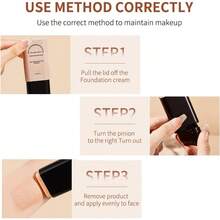 Tvlv Maquillaje en Barra, Base en Barra con Brocha, Base De Maquillaje en Barra 3 en 1, Base de maquillaje corrector fina y cmoda, No se apelmaza, Maquillaje en Crema para Pieles Maduras 05#Miel - 05#Miel - Ver 10