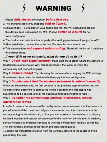 1pc/ 1080P Wireless WiFi Security Camera, Home Surveillance 2.4G Remote Monitoring Via Mobile Phone, Indoor Peephole Monitor view 5