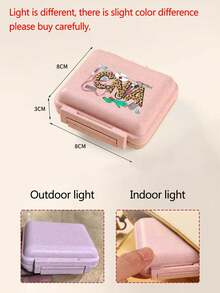 Mini 6-Grid Portable Pill Box, 6-Grid Small Pill Box, Pink Small Pill Box With Medical Element Pattern, 6-Day Storage Box, Initial Travel Pill Box, 6-Grid Portable Pill Box, Daily Vitamin Pill Box, Pocket Wallet Small Pill Box, Letter Id Pendant Storage Box, Earring, Ring, Jewelry Storage Box, Home Must-Have, Travel Must-Have Travel Essentials For Holiday Vacation Medicine Organizer Emergency Kit For Travel For Outdoor First Aid Bag