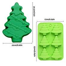 1 عبوة قالب كيك شجرة الميلاد ثلاثية الأبعاد من السيليكون، قوالب خبز عيد الميلاد، قوالب صابون يدوية الصنع، قوالب بسكويت وشوكولاتة وصينية ثلج DIY لحفلات العطلات وديكورات عيد الميلاد والملابس والهدايا والديكور