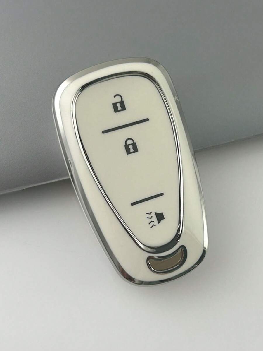 1 pièce Housse de porte-clés de voiture Chevrolet blanche