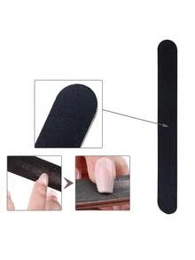 50 件装专业双面指甲锉 100/180 号指甲锉 砂纸板 黑色美甲修脚工具和指甲缓冲锉 - 黑色 - 查看 4