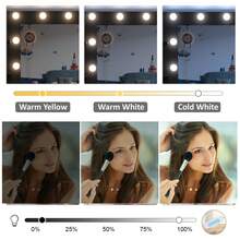 Black Modern Dressing Table Makeup Desk Set With 5Drawers &11 LED Mirror Vanity - White - View 1