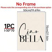 1pc Ciao Bella Poster Decoration, Wall Art, Girly Room Decor, Cute Wall Art, Pink Retro Poster, Wall Decoration Poster, Wall Canvas Decoration, Ideal Gift For Bedroom Living Room