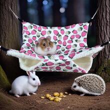 Small Animal Hideaway& Hammock, Cozy House With Roof For Small Pets To Sleep And Hide - Washable Pet Cave& Hideout Corner, Hanging Hammock Hideout Bed, Cage Accessories For Guinea, Hamster, Rat, Glider, Squirrel, Ferret, Kitten, Squirrel, Chinchilla