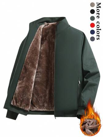 Thermal Lined Jacket, Fashionable, Warm, Casual, Suitable For Men's Daily And Outdoor Sports Wear In Autumn/Winter
