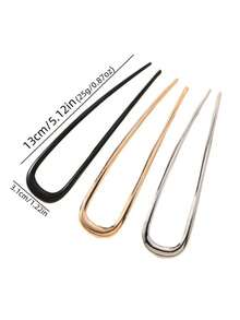 Juego de 3/2/1 piezas de pinzas para el cabello de metal en forma de U grandes y elegantes de color dorado - Adecuadas para cabello grueso y largo, pinzas francesas para el cabello de damas, extensor de moño, pinzas para peinar el cabello, accesorios para el cabello, pasador francés, verano, vacaciones, viajes, accesorios para la cabeza, festival, cumpleaños - Multicolor - Ver 19