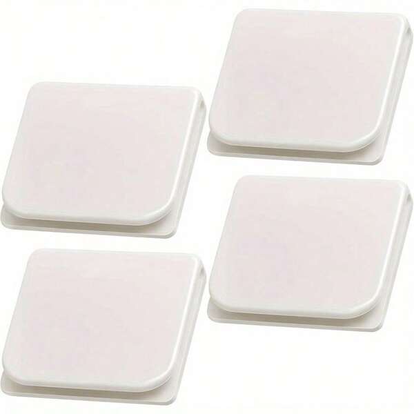 4pcs No-Drill Shower Curtain Clips, Curtain Holders, Shower Curtain Clamps, Door Curtain Clips, Fixed Buckles, Windproof Fixers, Shower Curtain Clips, Easy To Install And Firmly SecureChristmas Decor