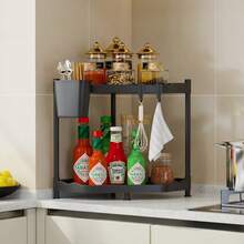 Multifunctional Bathroom & Kitchen Storage Rack, Tabletop Corner Shelf, Towel Hanger, Wall-Mounted Corner Organizer, A Helpful Storage Assistant