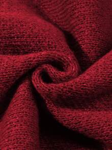 Men's Casual Loose Fit Crew Neck Pullover Sweater, Streetwear Style, Solid Color, Long Sleeve, Versatile, Suitable For Spring, Autumn, Winter - Đỏ - Xem 8