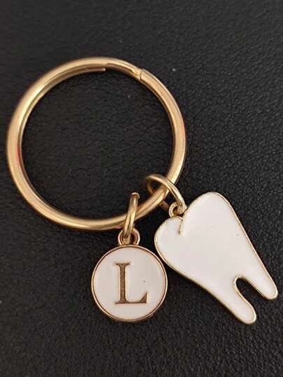 Personalized Dentist Themed Tooth Keychain Gift