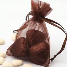 2025Organza Gifts Bags Sets Of 50 Drawstring 4x6 Inch Pink For Baby Shower,Girl Birthday,Party Favors,Wedding,Bridal Shower,Graduation,Halloween,Bulk Sheer Fabric Mesh Tie Sack For Jewelry,Candy - 棕色 - 查看 6