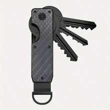 Smooth Aluminum Key Organizer - Compact Metal Keychain | Simple, Lightweight, Portable, With Safety Twist Lock | Scratch-Resistant, Ideal Gift For Men And Women, Cute Keychain - 黑色 - 查看 4