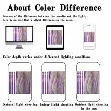 24英寸闪亮接发片，夹式设计，耐热，闪亮仙女发饰，适合女性、女孩、儿童，也适用于万圣节 - 紫色 - 查看 4