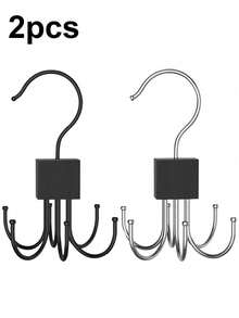 2pcs Belt Hanger, New Large Capacity Multi-Functional Hanger,Rotatable Wooden Cube Design Belt Rack Closet Organizer, For Storing Belts, Bras, Vests, Ties, Scarves, Wallets, Stainless Steel Hooks., Gender Reveal Party, Perfect For Birthdays, Weddings, Parties, The Perfect Gift For Colleagues, Friends, And Family, Back To School